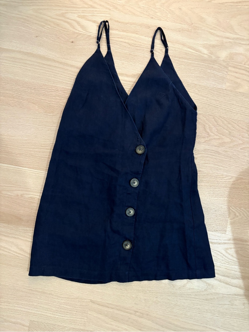 Reformation Black Button-Front V-Neck Cami